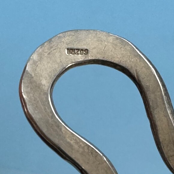 VTG Solid Sterling Silver 925 Wave Design Cuff Bracelet Size 2.5'' Diameter - Picture 7 of 10